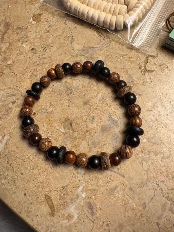 Wood and coconut beaded bracelets