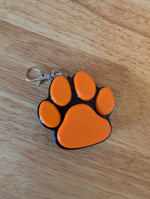 Brighton Paw Print Clicker Keychain/Backpack/Fidget