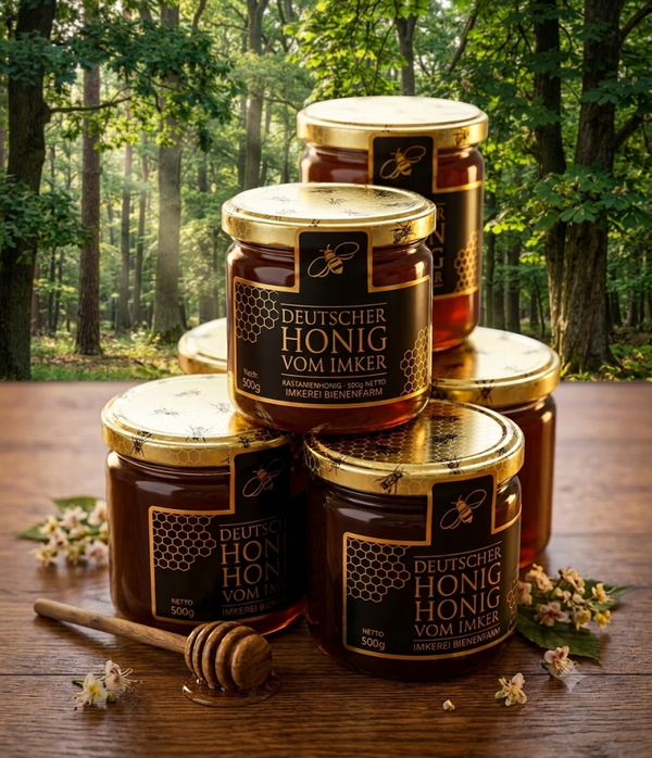 6x Kastanienhonig 500g | Naturbelassen | Kräftig Aromatisch | Direkt vom Imker