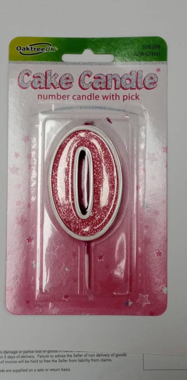 0 Pink birthday candle