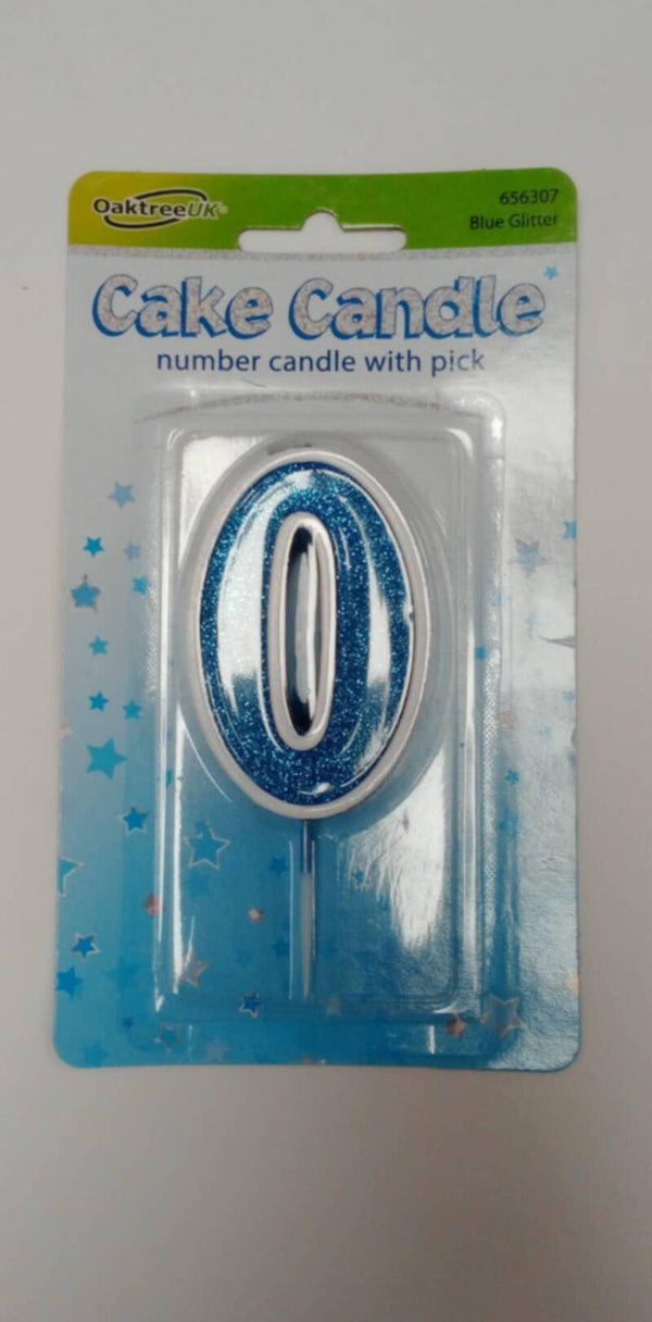 0 Blue birthday candle