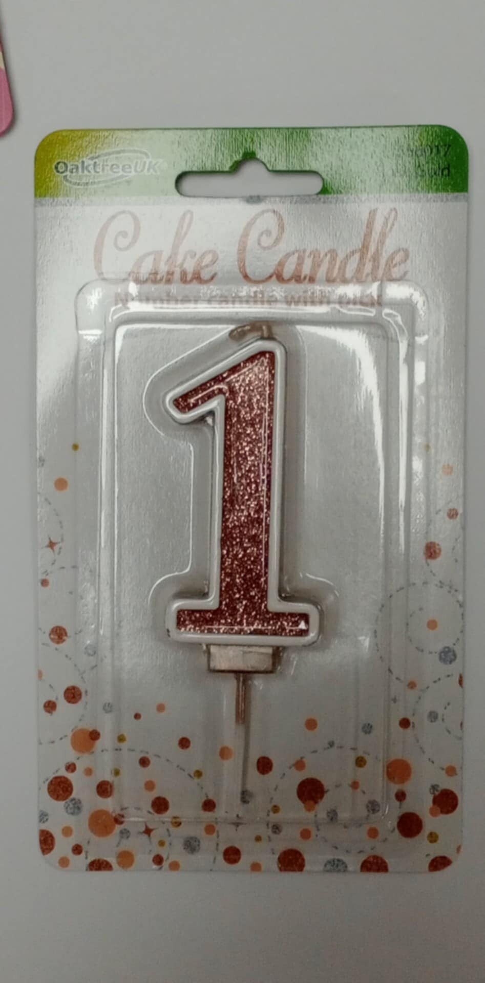 1 Rose gold birthday candle