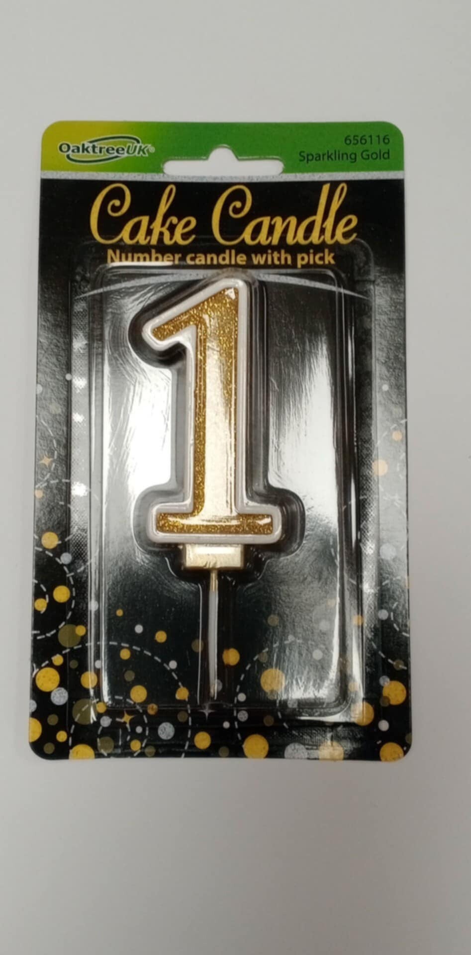 1 Gold birthday candle