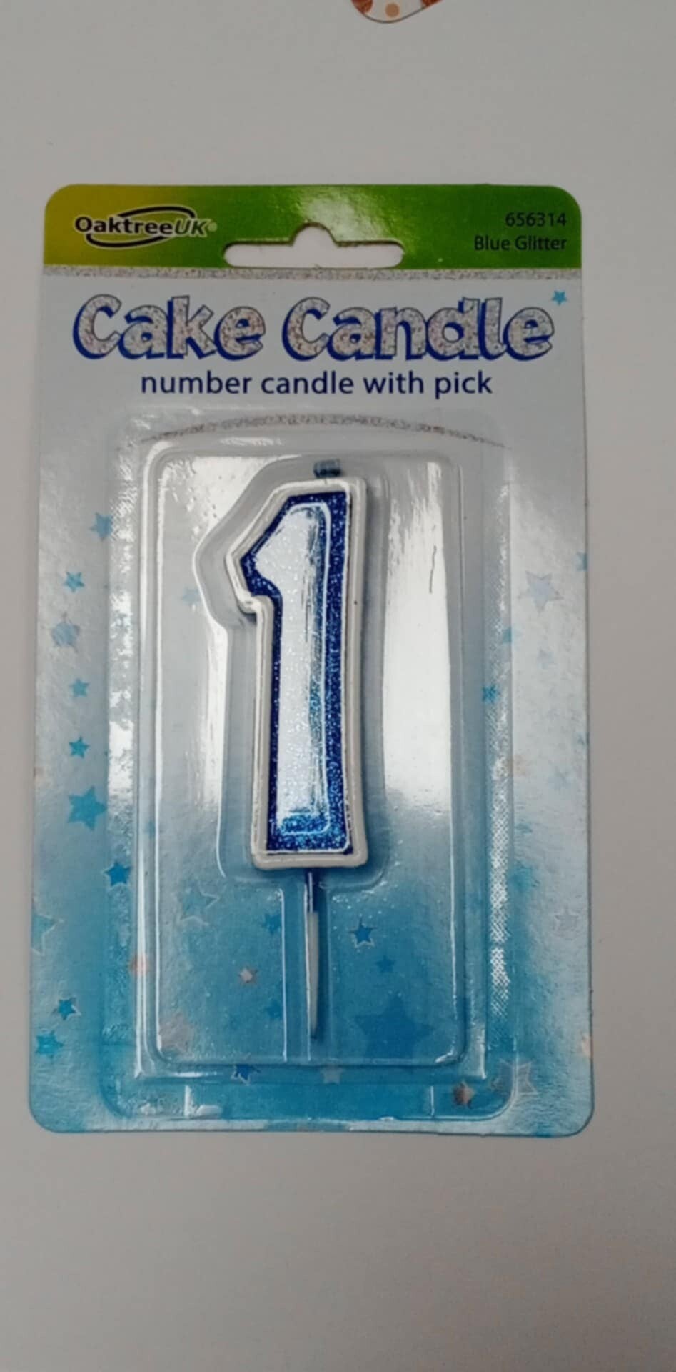 1 Blue birthday candle
