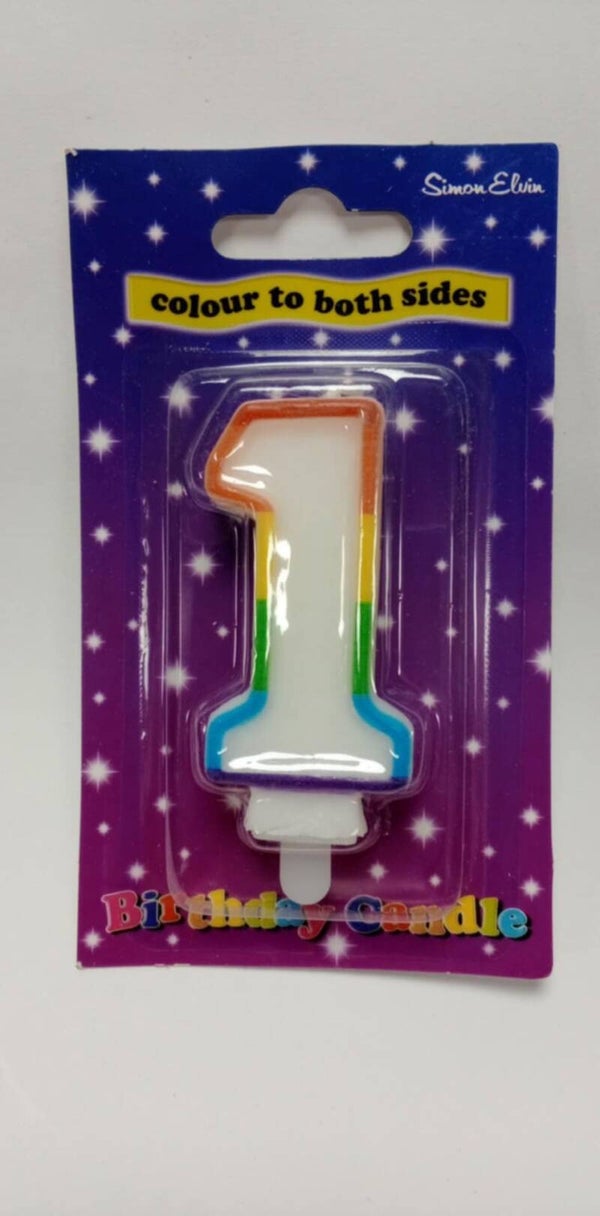 1 Rainbow birthday candle