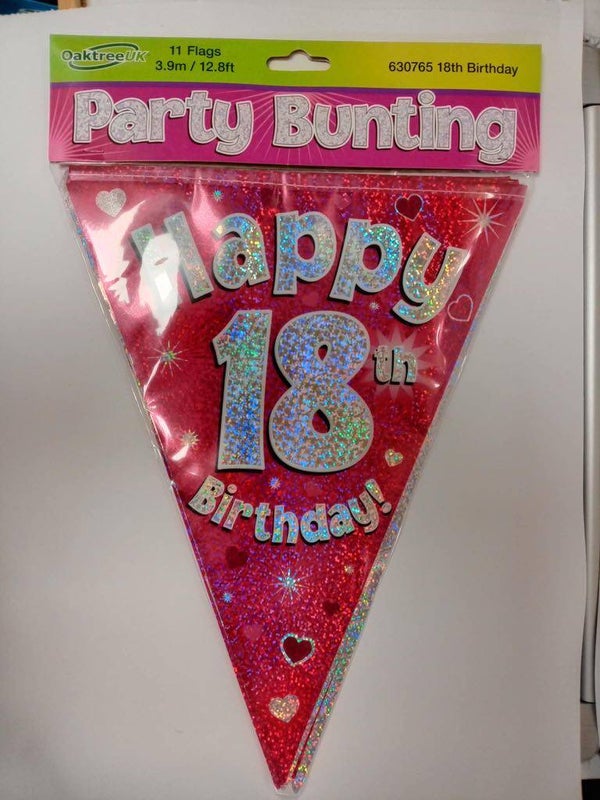 Pink 18th bunting