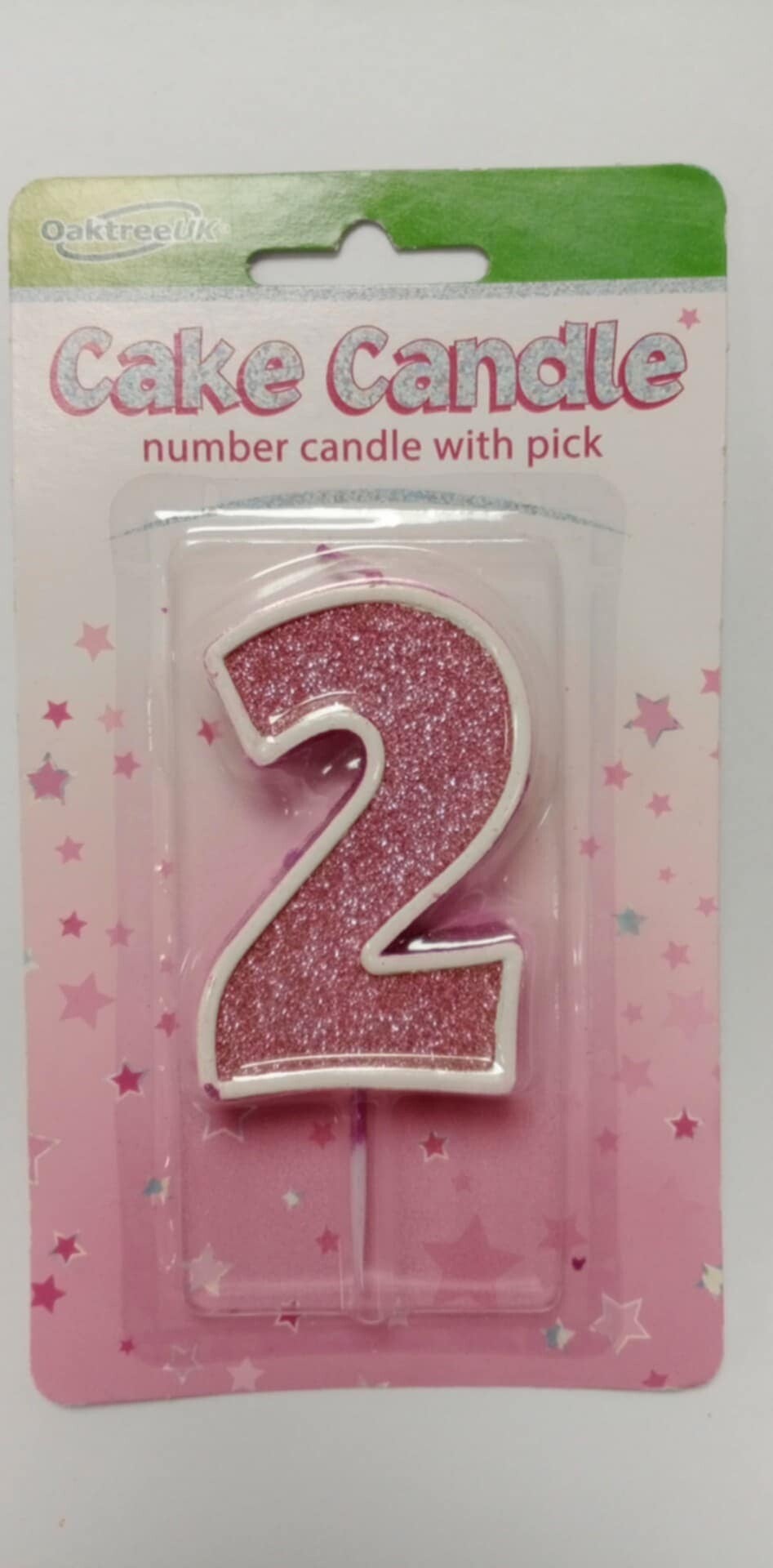 2 Pink birthday candle