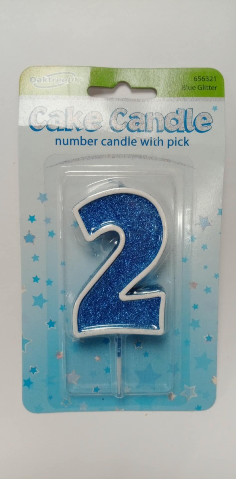 2 Blue birthday candle