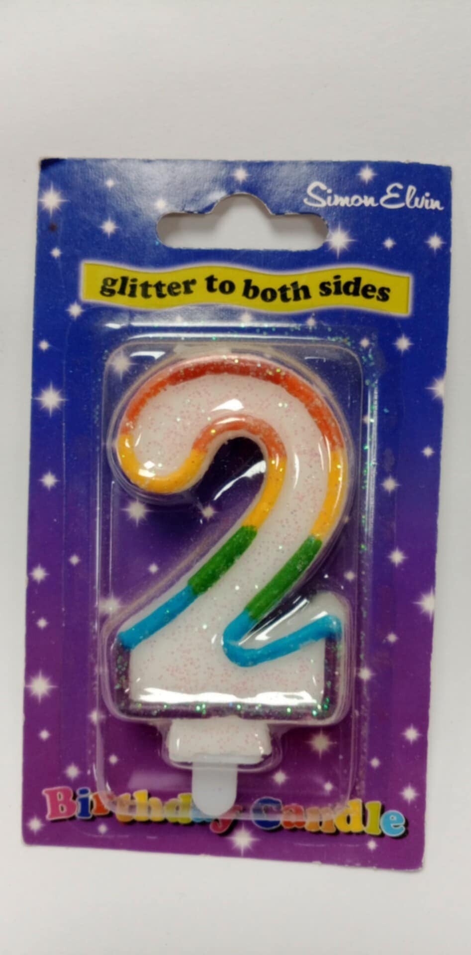 2 Rainbow birthday candle