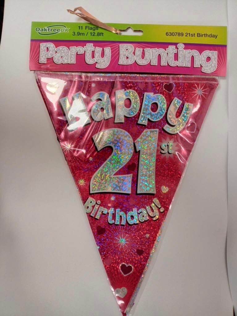 Pink 21st bunting