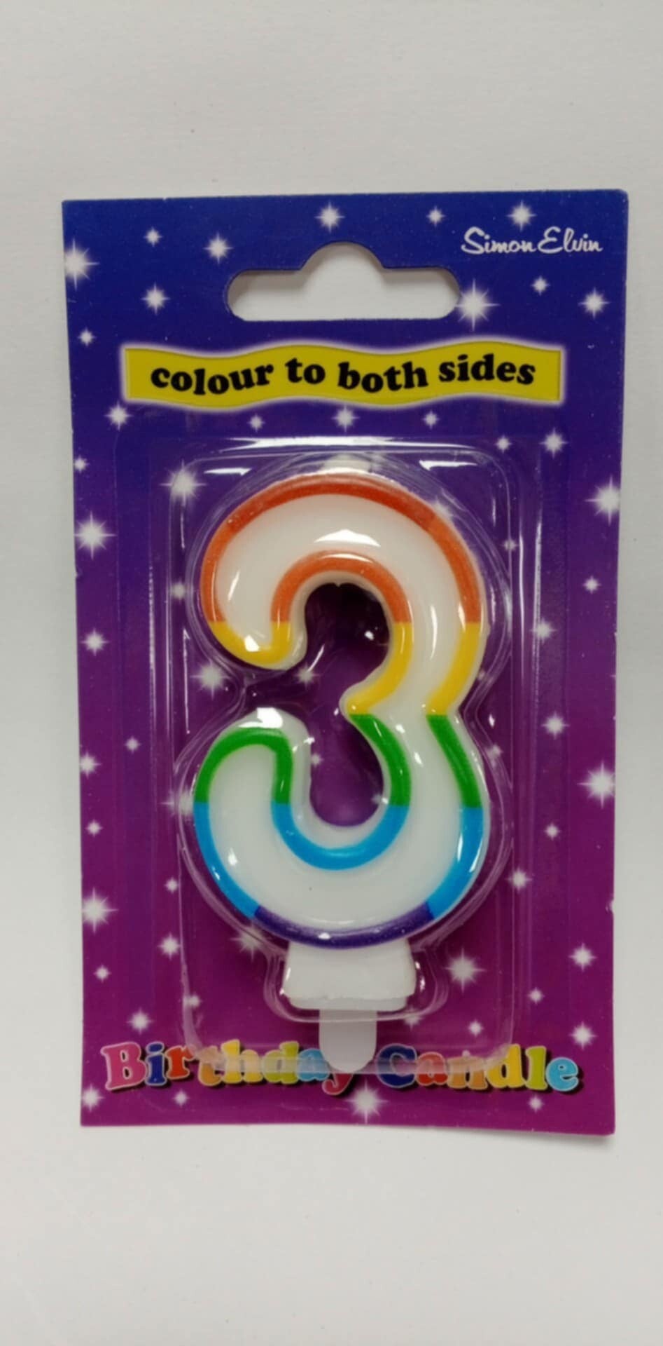 3 Rainbow birthday candle