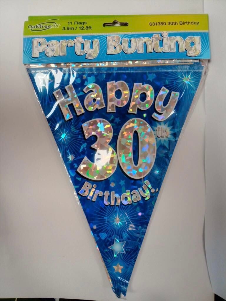 Blue 30th bunting