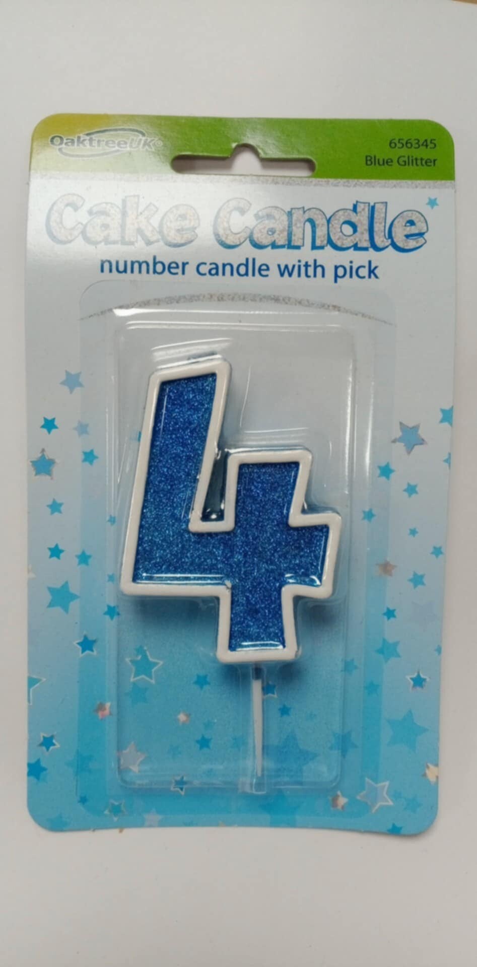 4 Blue birthday candle