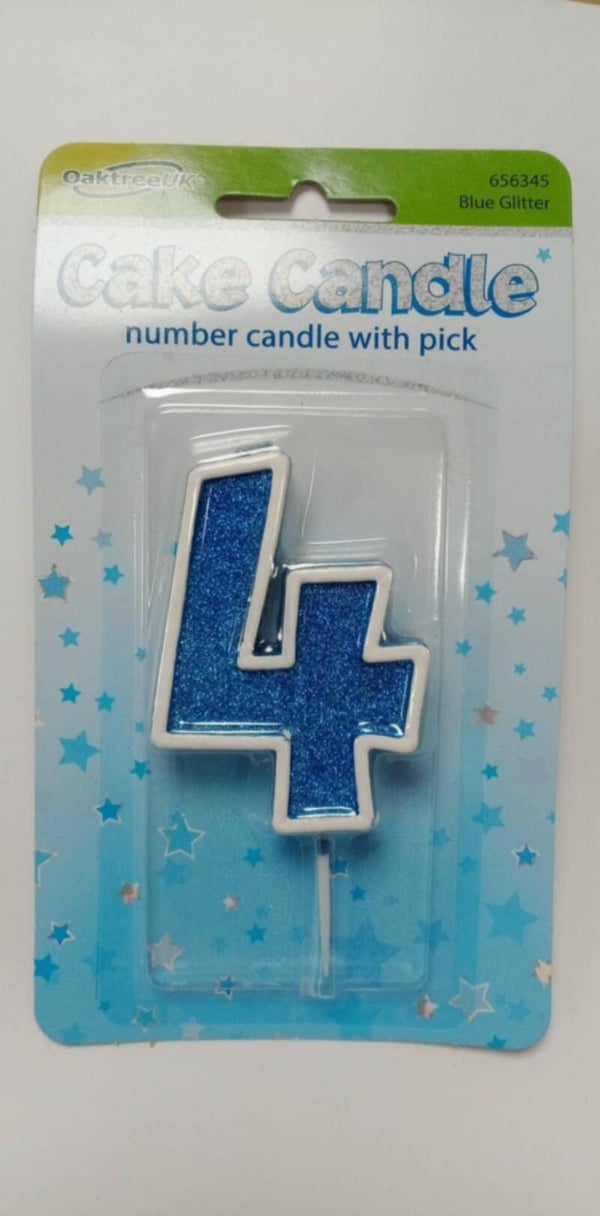 4 Blue birthday candle