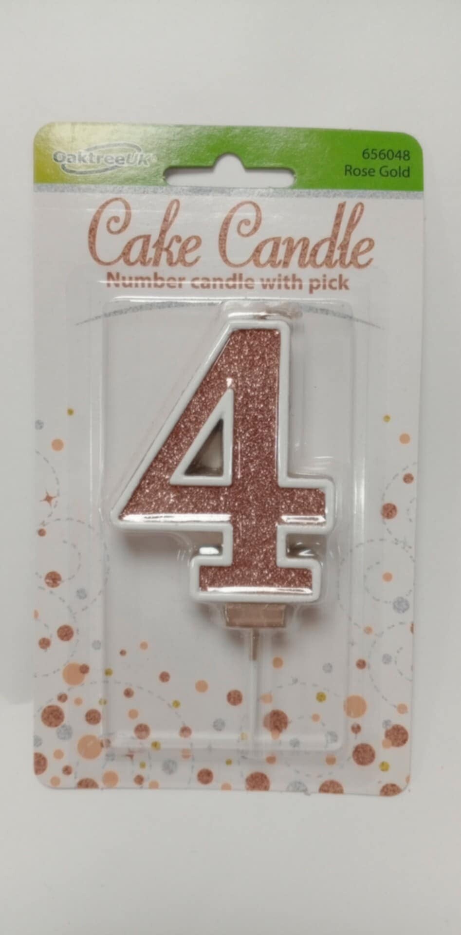 4 Rose gold birthday candle