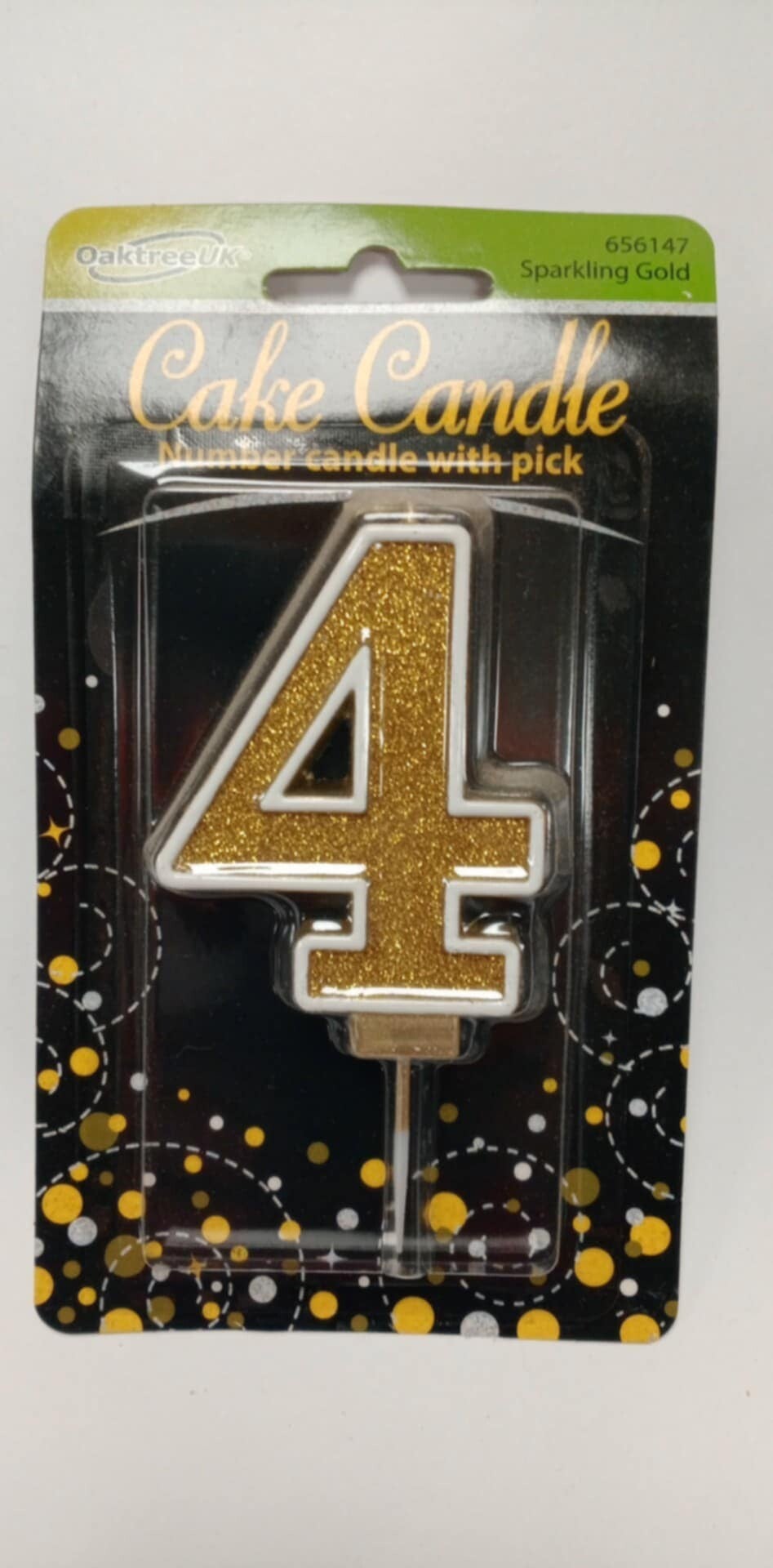 4 Gold birthday candle