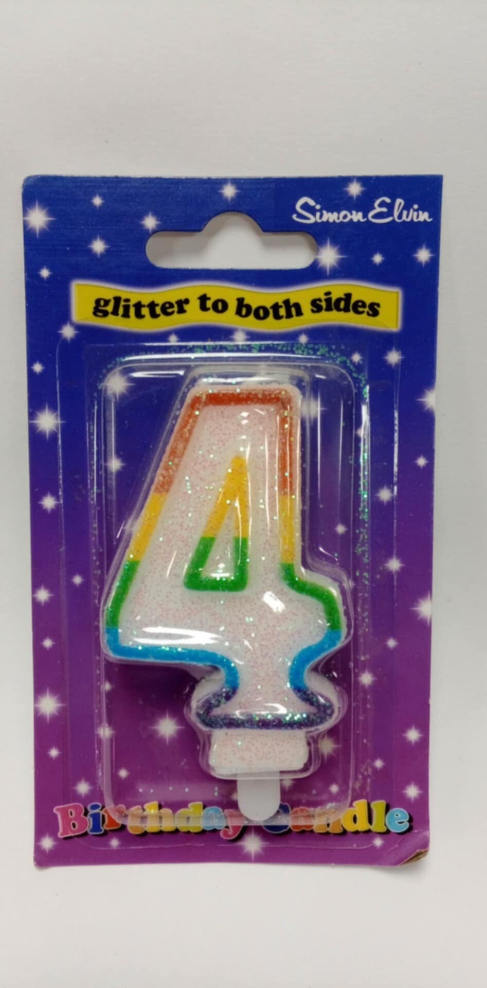 4 Rainbow birthday candle