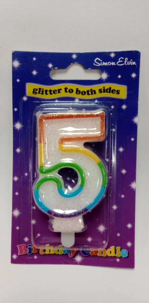 5 Rainbow birthday candle