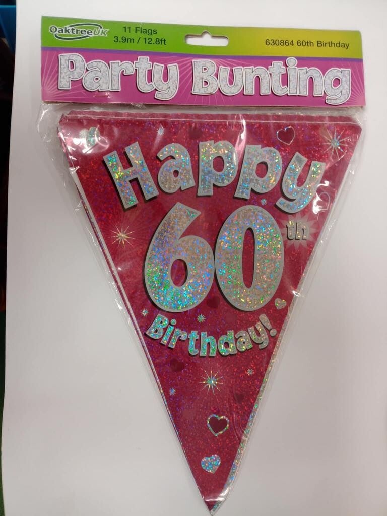 Pink 60th bunting