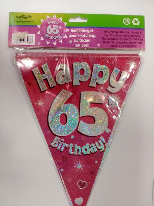 Pink 65th bunting