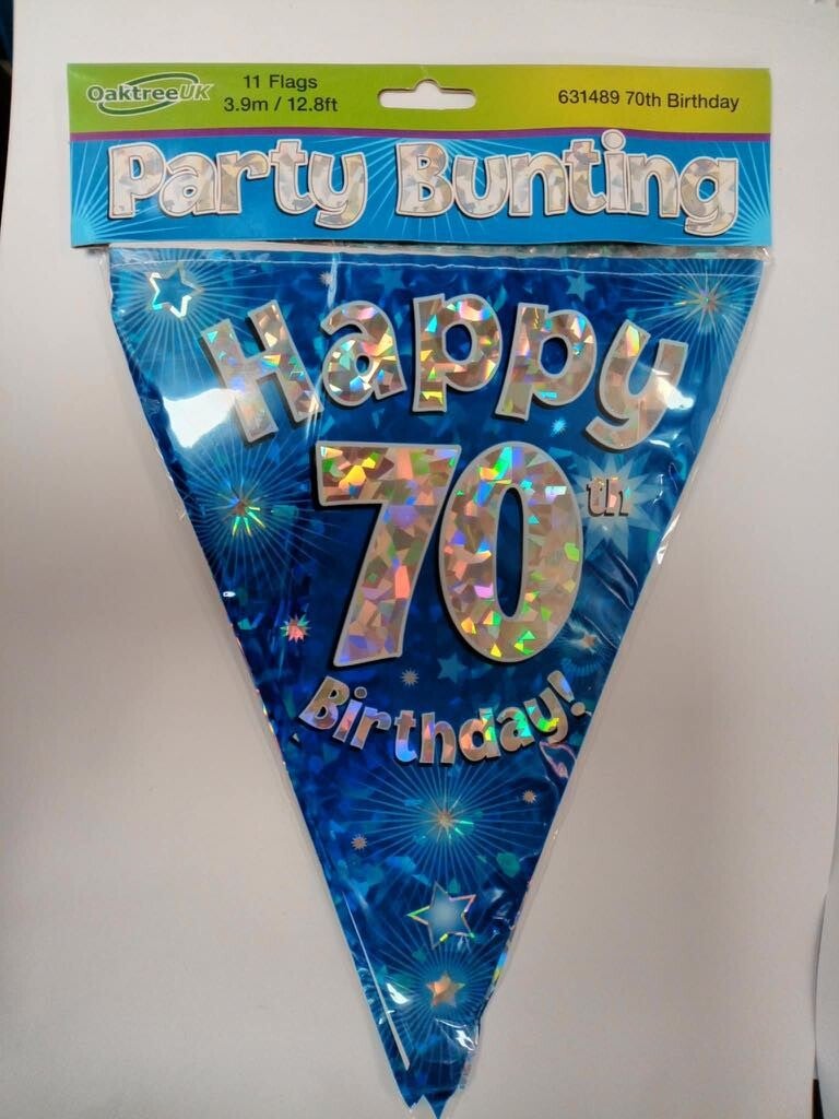 Blue 70th bunting