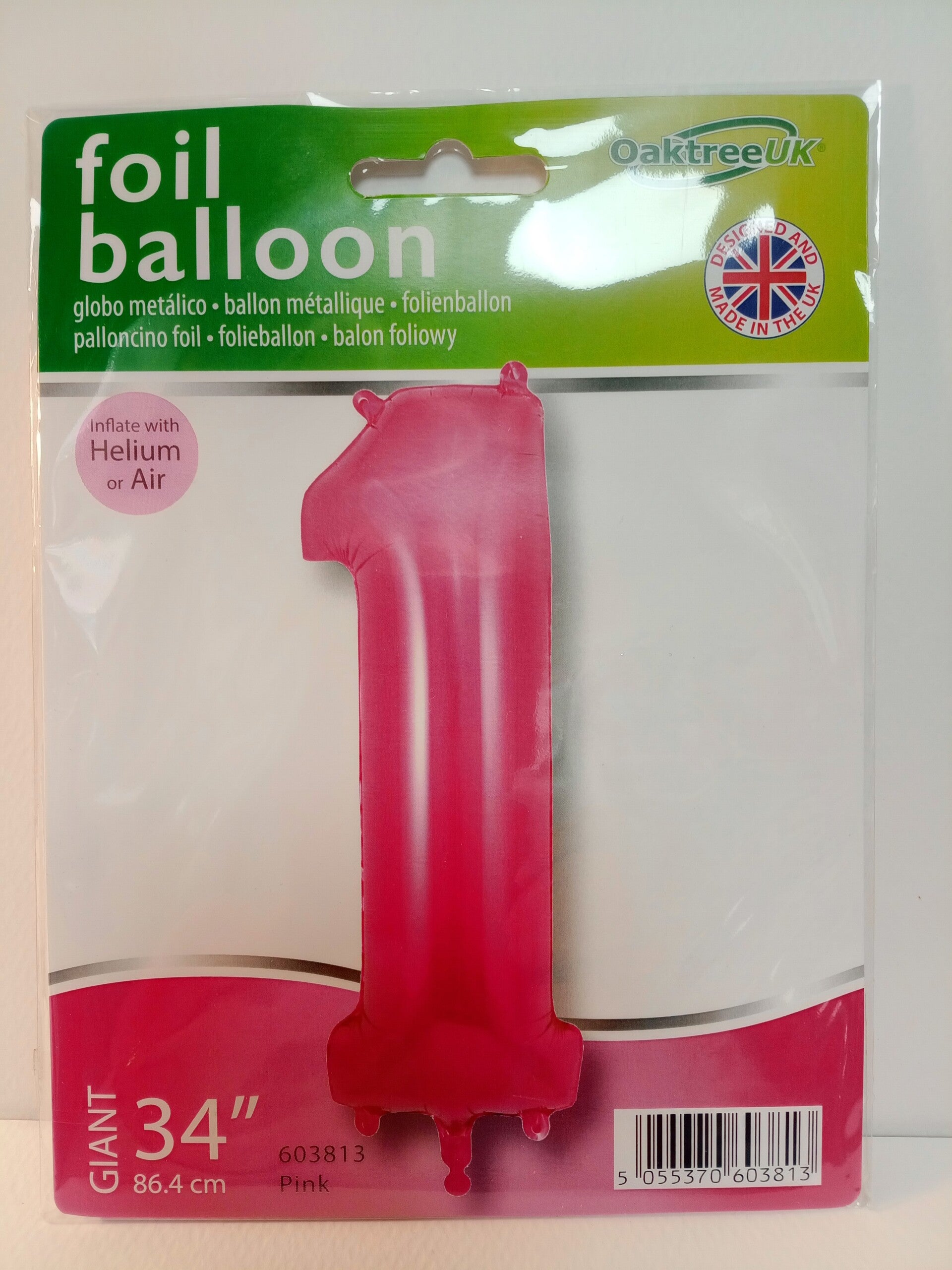 Number 1   Filled Helium balloon