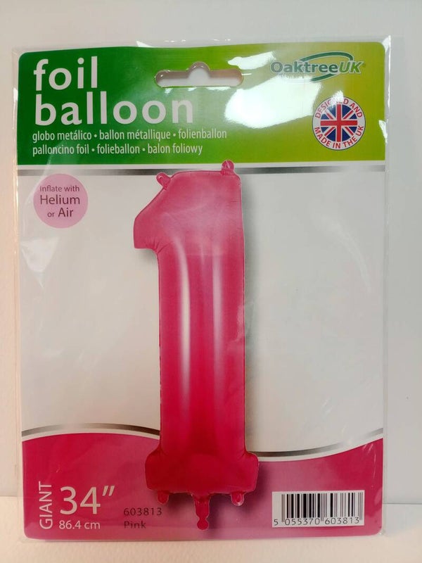 Number 1   Filled Helium balloon