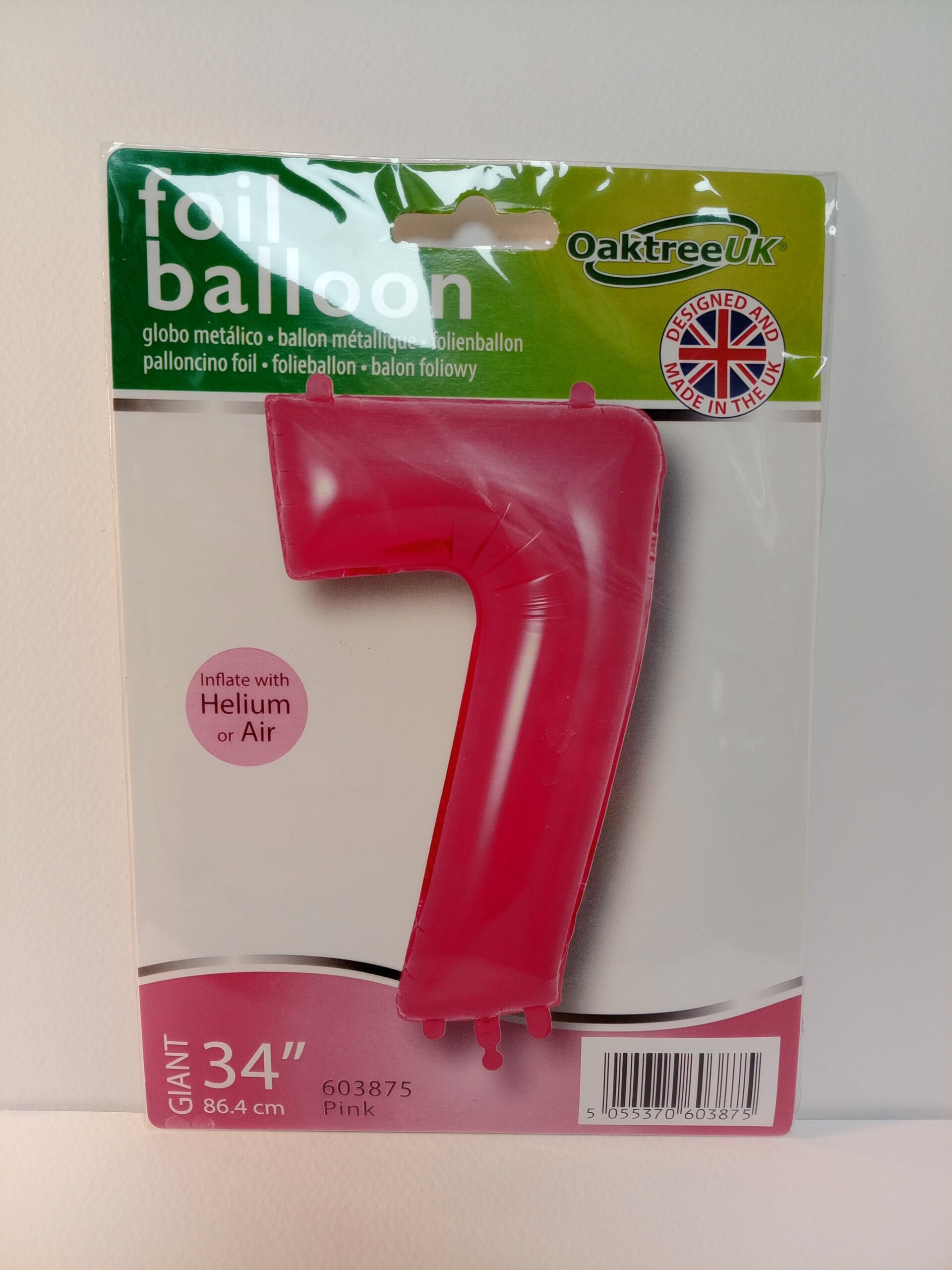 Number 7 Filled Helium Balloon
