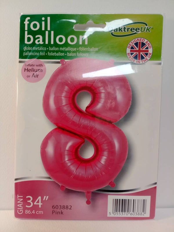 Number 8 Filled helium Balloon