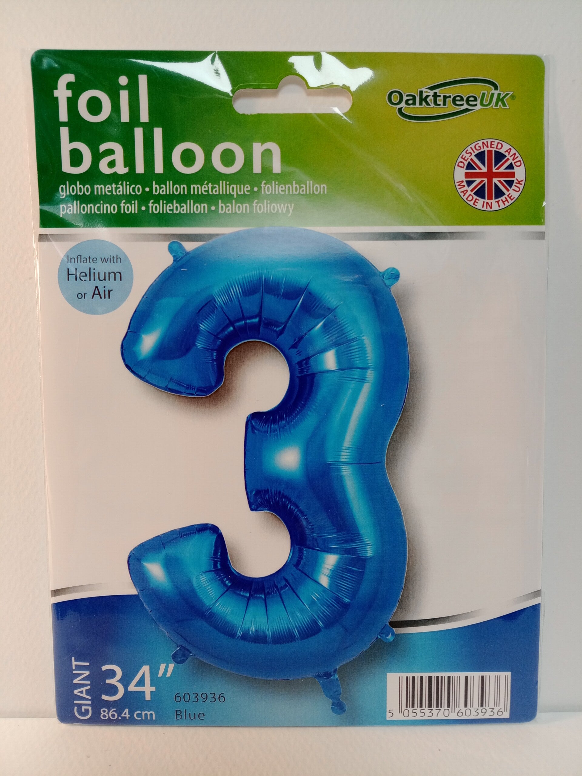 Number 3  FilledHelium Balloon