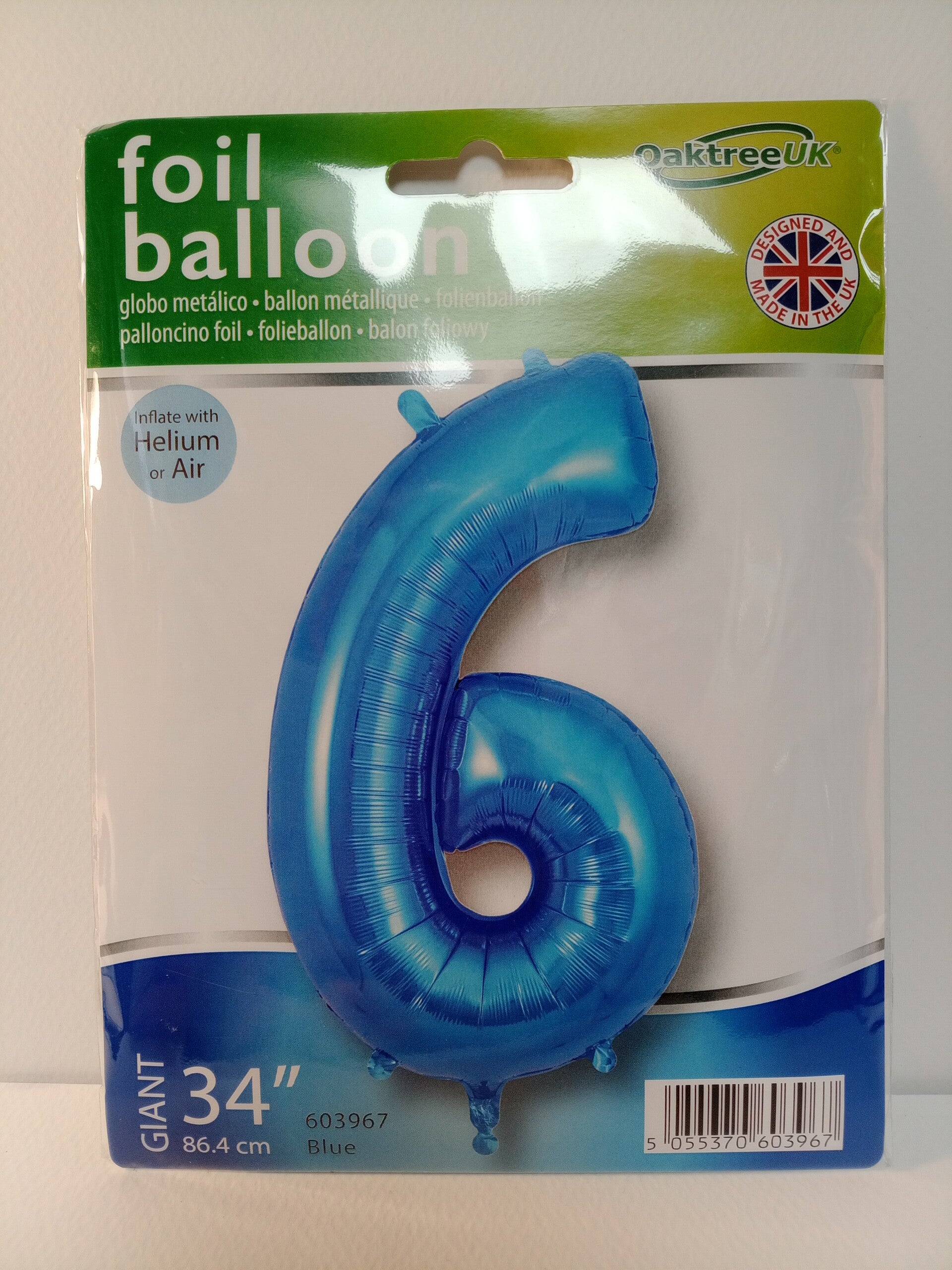 Number 6  FilledHelium Balloon