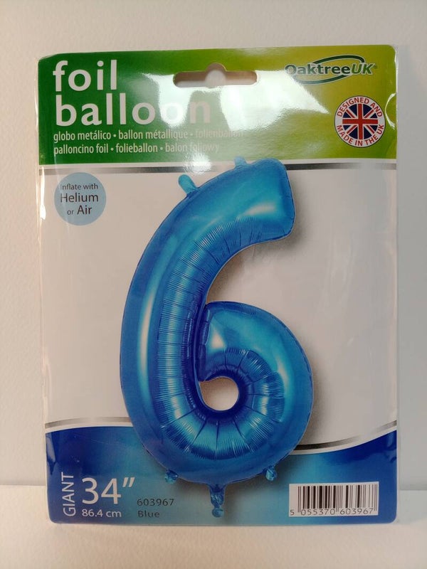 Number 6  FilledHelium Balloon