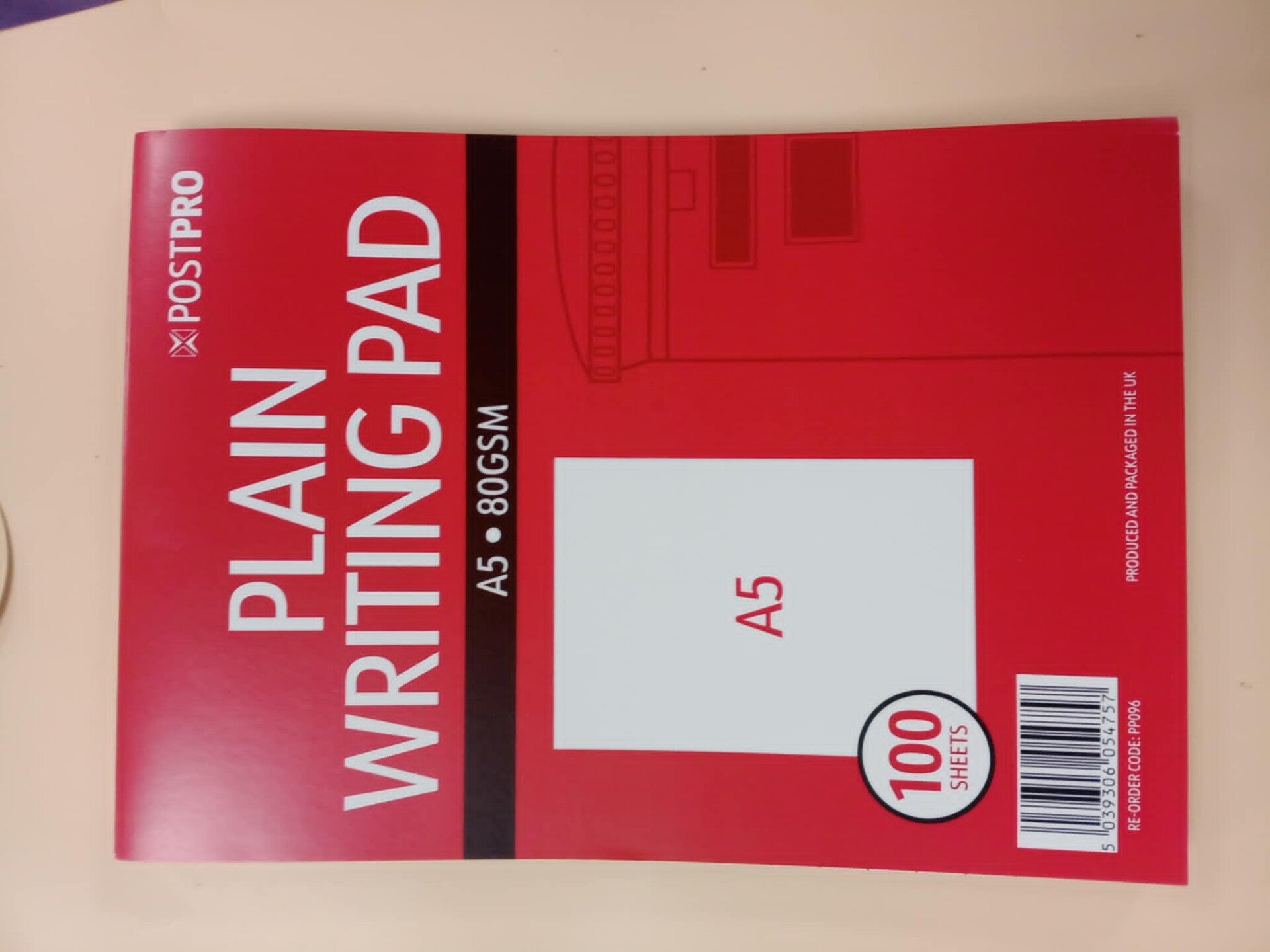 Plain writing pad