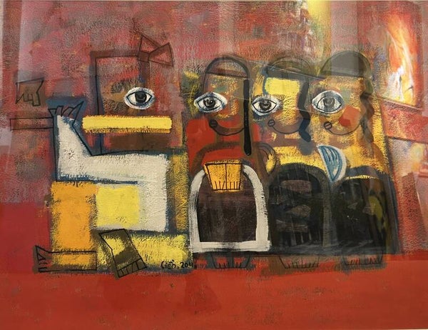 Fluteplayer with three girls | Nguyen Dinh Hien