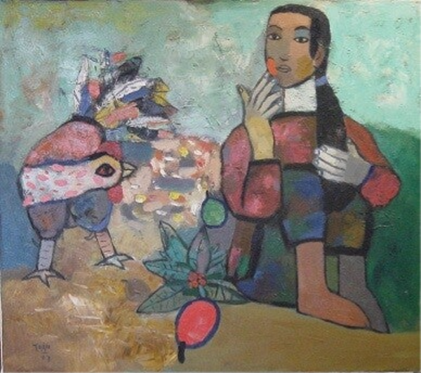 Vrouw met kip | Nguyen Khanh Toan