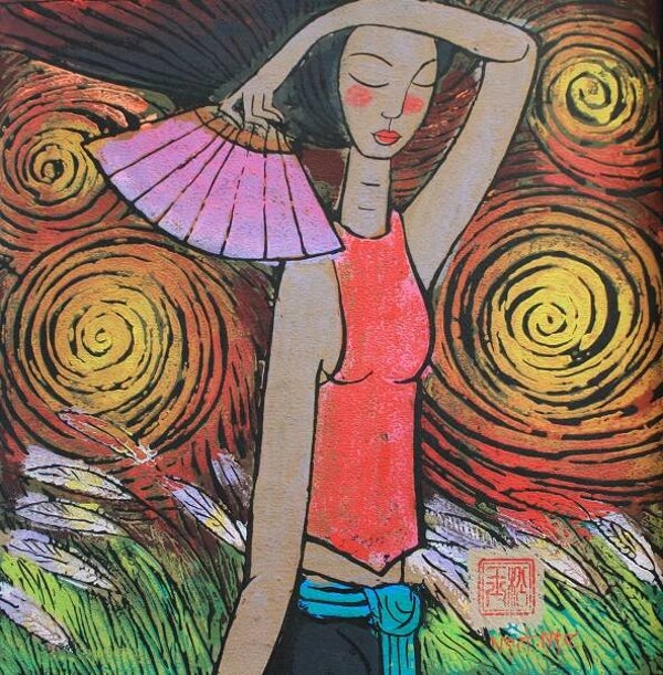 Girl with fan | Nguyen Tung Ngoc
