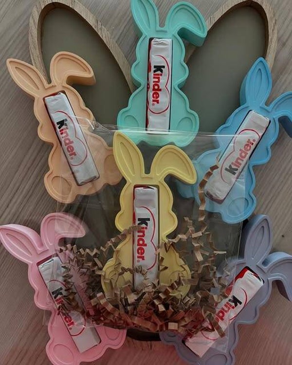 Konijn Stoepkrijt met kinder chocolade (Roze)