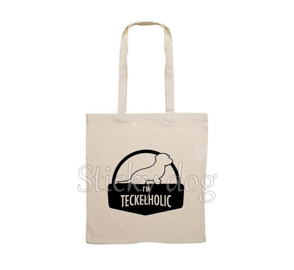 Canvas bag  Wire-haired Dachshund - Teckel holic dog silhouette