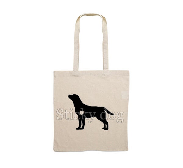Canvas bag Labrador retriever with heart silhouette