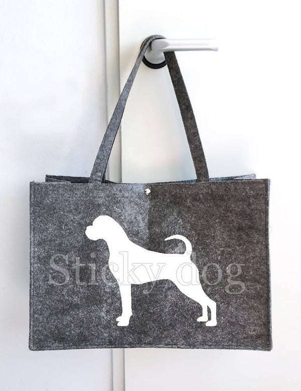 Felt bag Boxer dog silhouette
