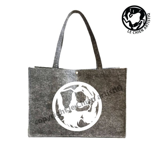 Felt bag Afghan hound with hare dog silhouette, LeChienArtistiQ