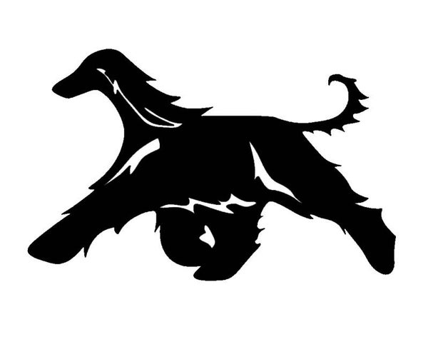 Afghan hound trot sticker, Le Chien ArtistiQ