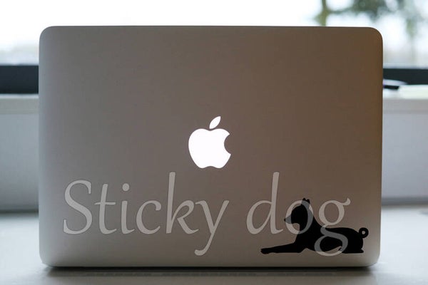 Basenji lying down dog silhouette sticker