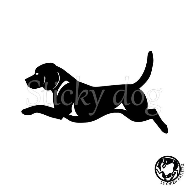 Beagle dog sticker, Le Chien ArtistiQ