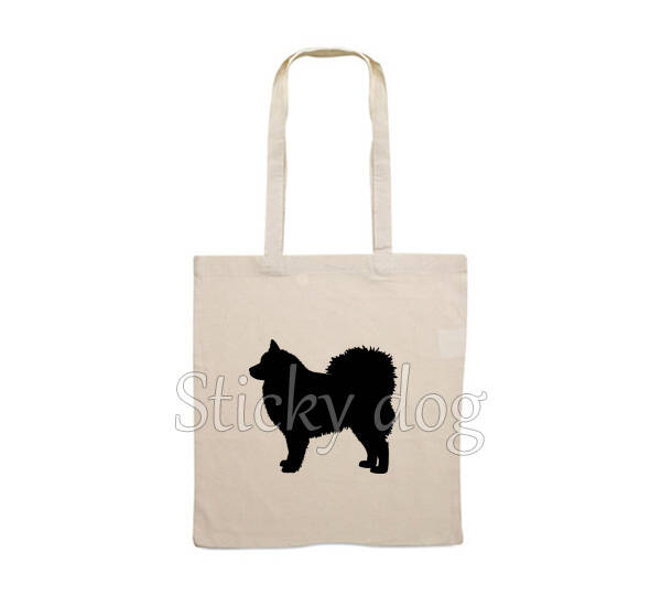 Canvas bag Finnish Lapphund dog silhouette