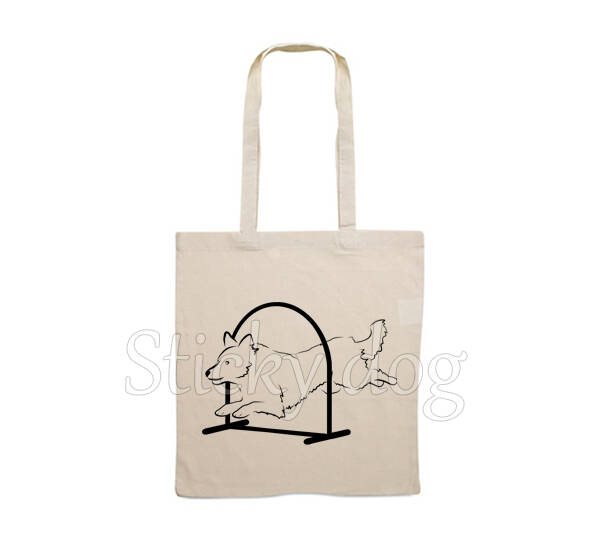 Canvas bag Border Collie hoopers dog silhouette