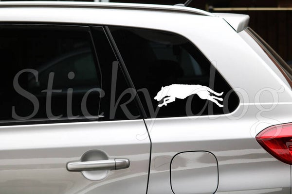 Scottish Deerhound running silhouette dog sticker