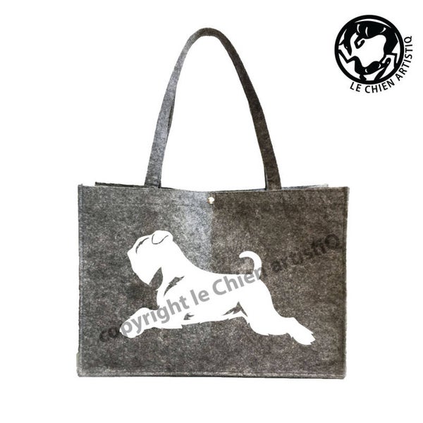 Felt bag Miniature Schnauzer dog silhouette, LeChienArtistiQ