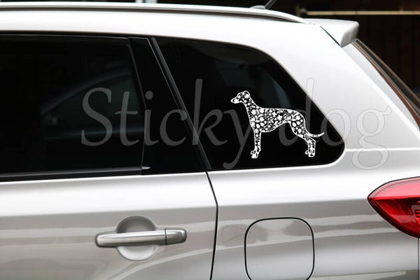 Greyhound pattern dog sticker
