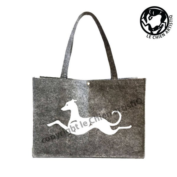 Felt bag Italian greyhound/ sighthound dog silhouette, LeChienArtistiQ